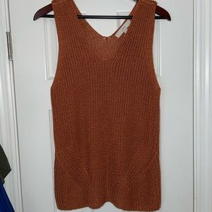 LOFT XXLP knit sleeveless top orange